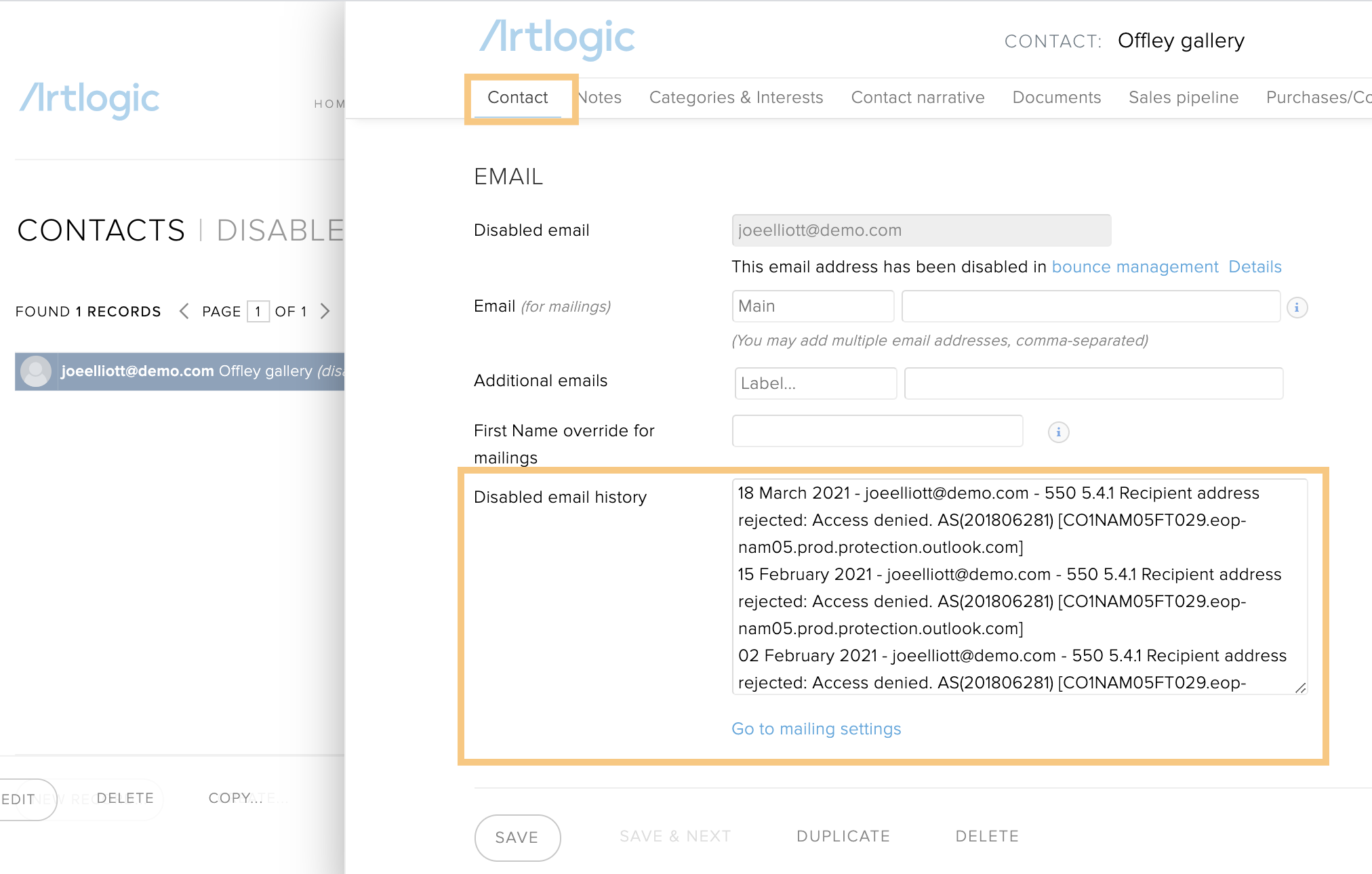 New: Advanced bounce management (beta) – Artlogic Support