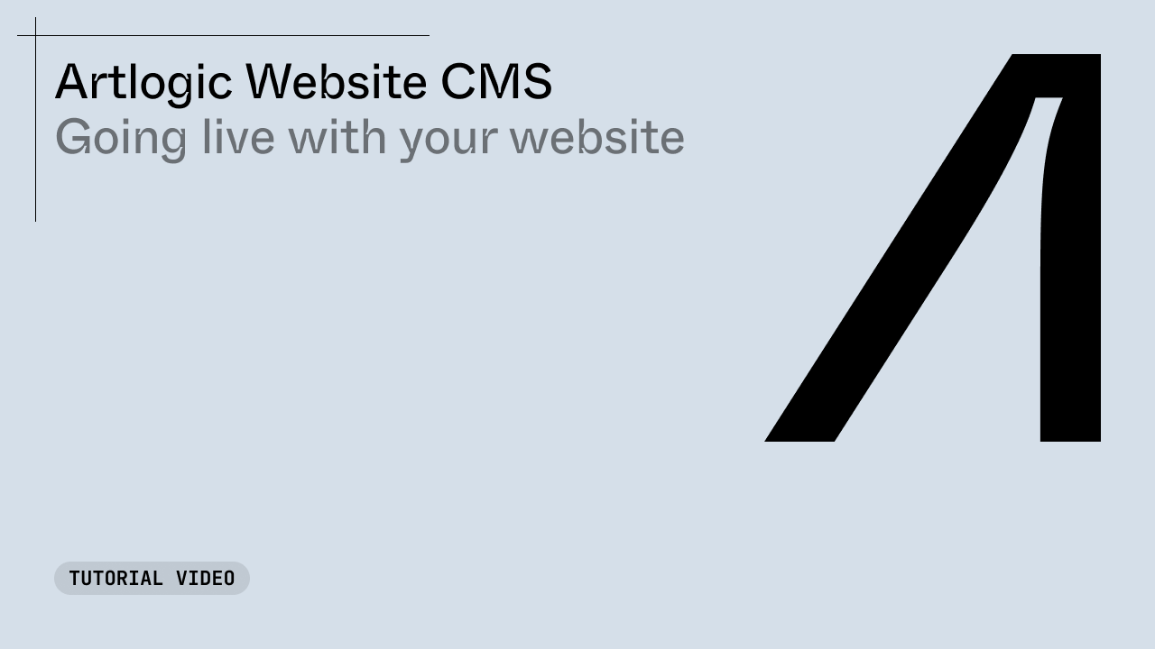 Going live with your Artlogic website